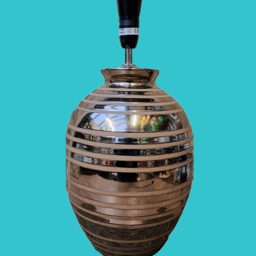 Striped Glazed Vase Lamp