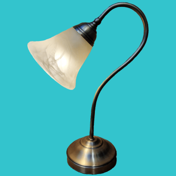 White Glass Shaded Desk Lamp